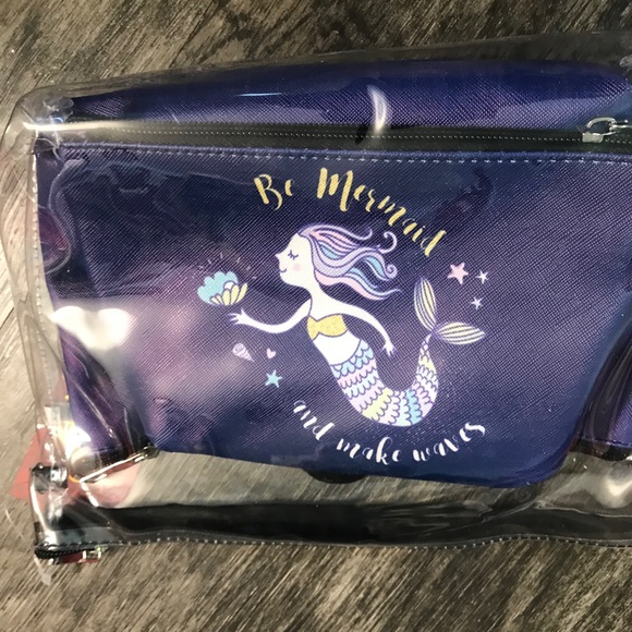 ⭐️🧜♀️Mermaid SeeThrough Printed 3-1 Cosmetic Bag - Picture 7 of 7